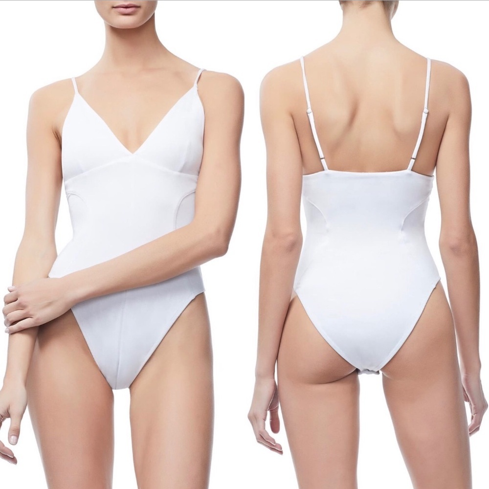 Good American Not So Basic Camisole Bodysuit Whit… - image 1